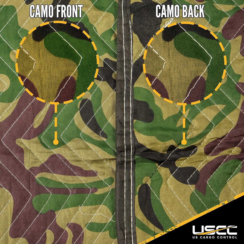 US Cargo Control 65 lb/dozen, 80'x72' Large Heavy Duty Moving Blanket, MBCAMO Camo, 4-pack