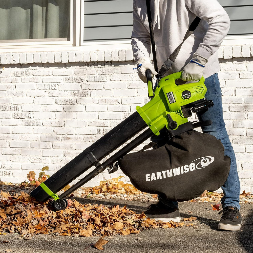 Earthwise Power Tools by ALM LBVM2202 2x20-Volt Cordless Leaf Blower, Leave Vacuum, Leaf Mulcher, 2 Batteries and Charger Included